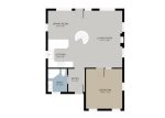 Middle level has a true bedroom with a king bed